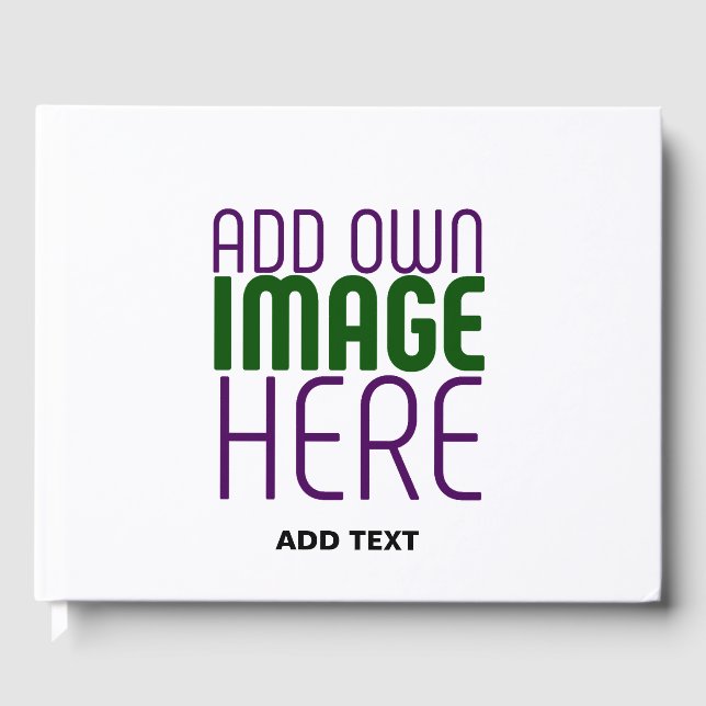 TEXTMALL FÖR MODERN REDIGERBAR ENKEL VITE BILD GÄSTBÖCKER (Framsida)