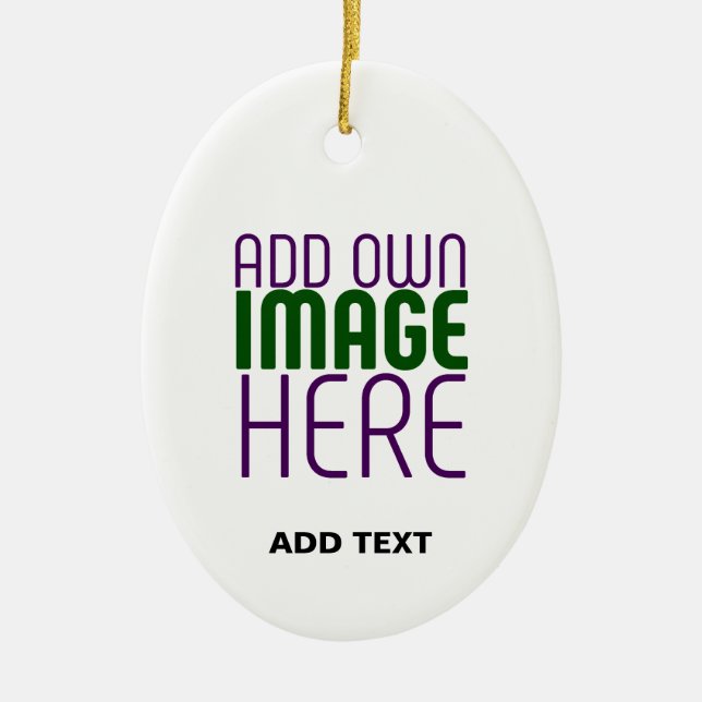 TEXTMALL FÖR MODERN REDIGERBAR ENKEL VITE BILD JULGRANSPRYDNAD KERAMIK (Framsidan)