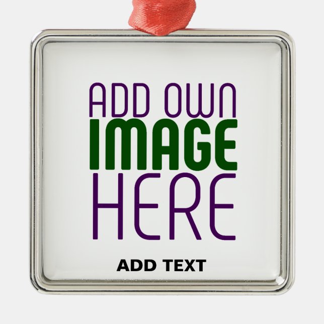 TEXTMALL FÖR MODERN REDIGERBAR ENKEL VITE BILD JULGRANSPRYDNAD METALL (Framsidan)