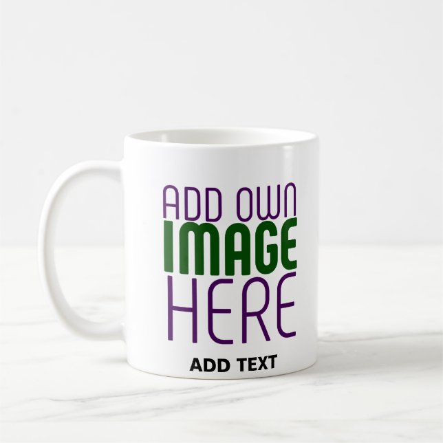 TEXTMALL FÖR MODERN REDIGERBAR ENKEL VITE BILD KAFFEMUGG (Vänster)