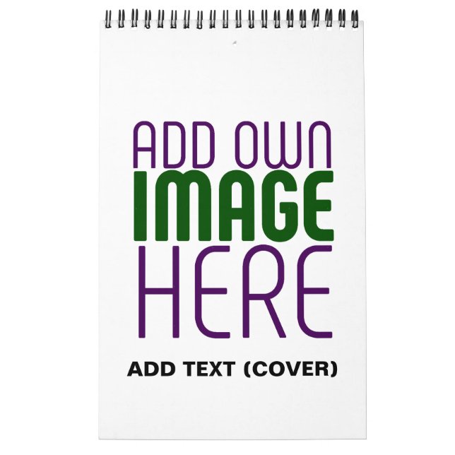 TEXTMALL FÖR MODERN REDIGERBAR ENKEL VITE BILD KALENDER (Omslag)