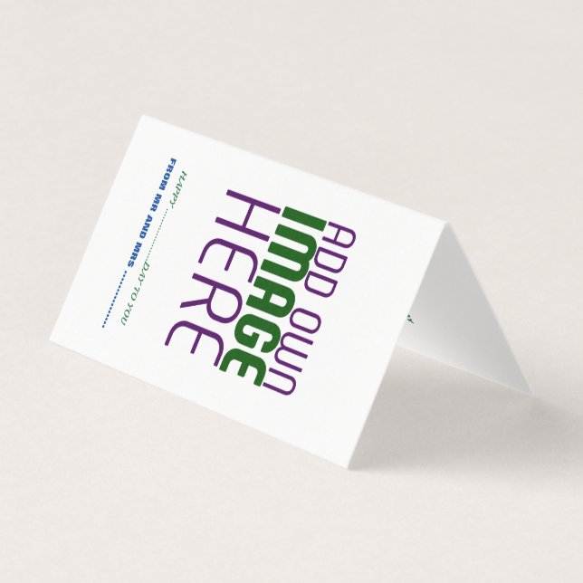 TEXTMALL FÖR MODERN REDIGERBAR ENKEL VITE BILD KORT (Framsida)