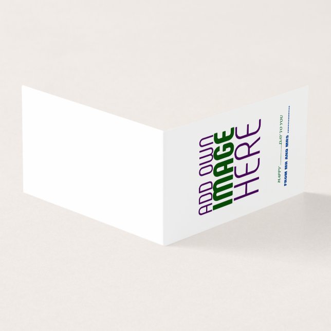 TEXTMALL FÖR MODERN REDIGERBAR ENKEL VITE BILD KORT (Utsida)