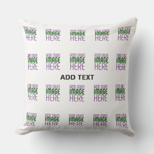 TEXTMALL FÖR MODERN REDIGERBAR ENKEL VITE BILD KUDDE