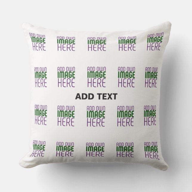 TEXTMALL FÖR MODERN REDIGERBAR ENKEL VITE BILD KUDDE (Framsida)