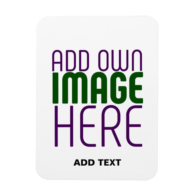 TEXTMALL FÖR MODERN REDIGERBAR ENKEL VITE BILD MAGNET (Vertikal)