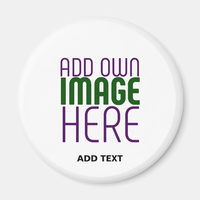 TEXTMALL FÖR MODERN REDIGERBAR ENKEL VITE BILD MAGNET (Framsidan)