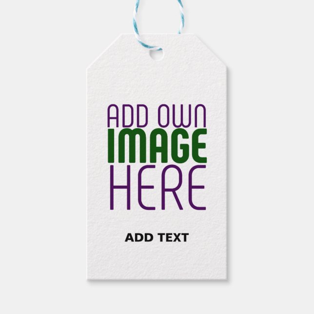 TEXTMALL FÖR MODERN REDIGERBAR ENKEL VITE BILD PRESENTETIKETT (Framsidan)