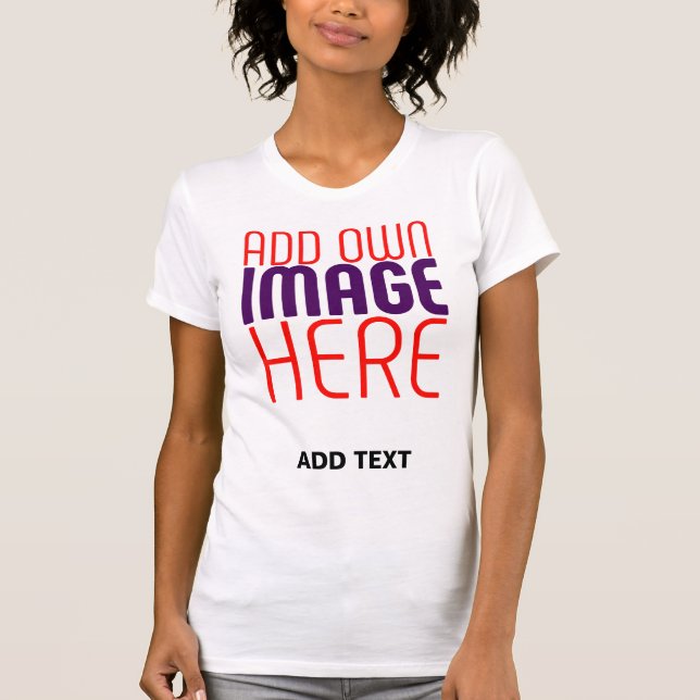 TEXTMALL FÖR MODERN REDIGERBAR ENKEL VITE BILD T SHIRT (Framsida)