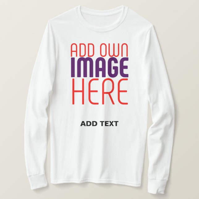TEXTMALL FÖR MODERN REDIGERBAR ENKEL VITE BILD T SHIRT (Design framsida)