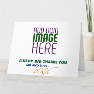 TEXTMALL FÖR MODERN REDIGERBAR ENKEL VITE BILD TACK KORT