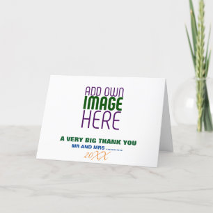 TEXTMALL FÖR MODERN REDIGERBAR ENKEL VITE BILD TACK KORT