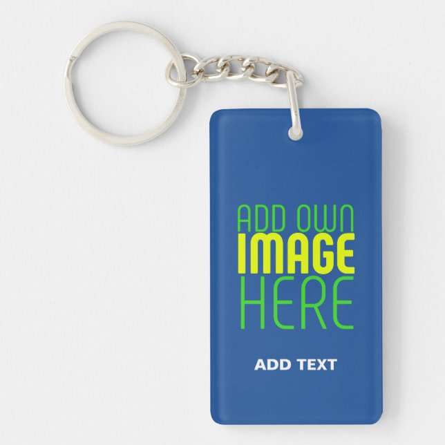 TEXTMALL FÖR MODERN REDIGERBAR KOBALT BLUE-BILD NYCKELRING (Framsidan)