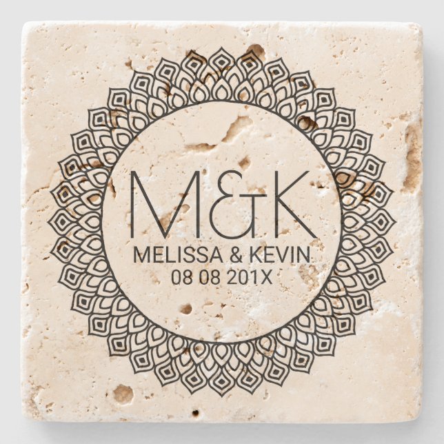 Textmall för Orncle Circle Ram Bröllop Underlägg Sten (Framsidan)