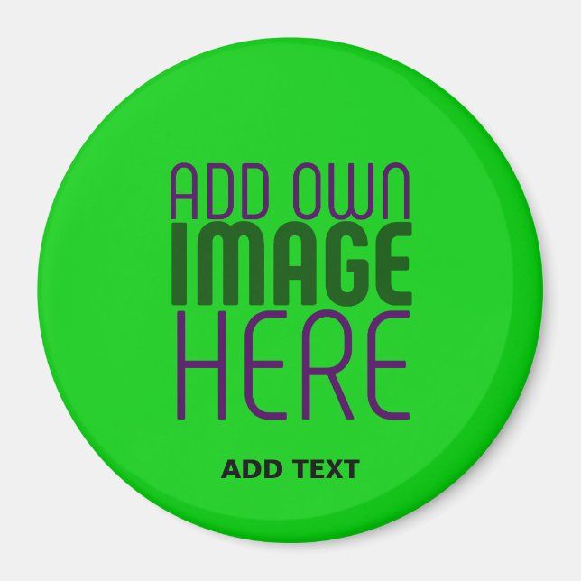 TEXTMALL FÖR REDIGERBAR LIME GRÖN BILD MAGNET (Framsidan)