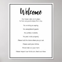 Textmall för Vacation House Regler Black and White