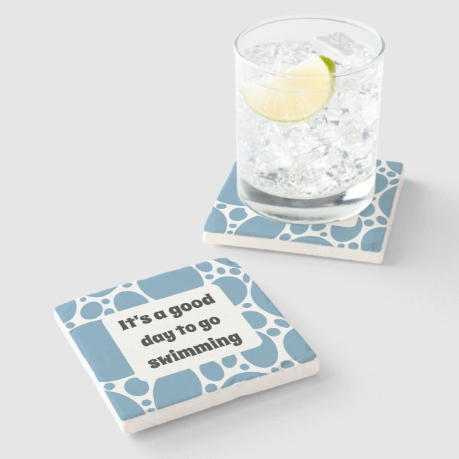 Textmall och blå mönster stenunderlägg (Sidan)