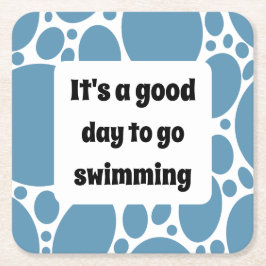 Textmall och blå mönster underlägg papper kvadrat