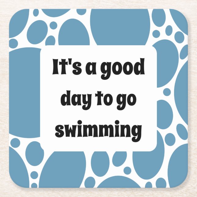 Textmall och blå mönster underlägg papper kvadrat (Framsidan)