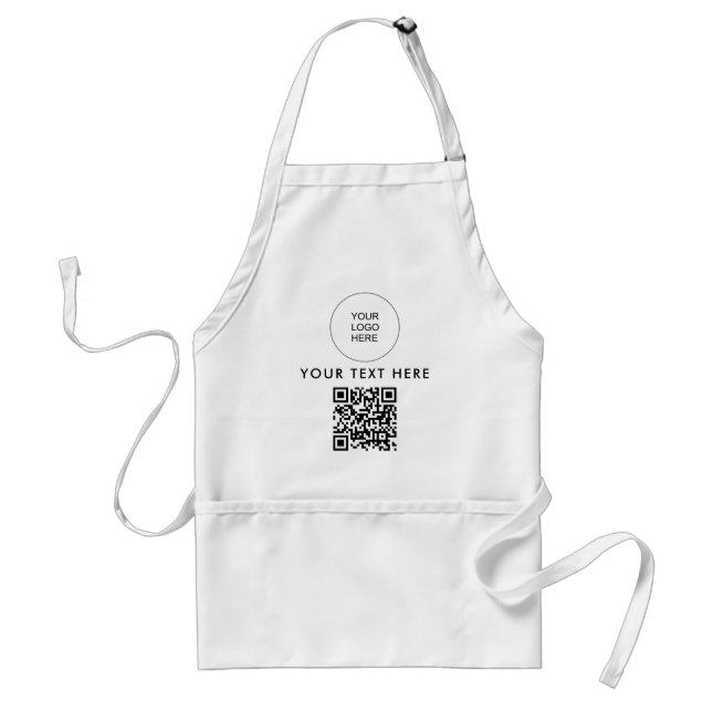 Textmall QR-streckkod för Business Logotyp Förkläde (Framsidan)
