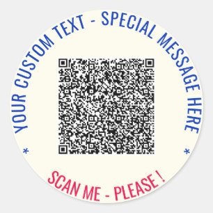 Textmärke för QR-kodsökning och Anpassningsbar Runt Klistermärke