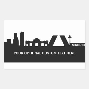 Textmarkeringar för Madrids landmärken anpassnings Rektangulärt Klistermärke