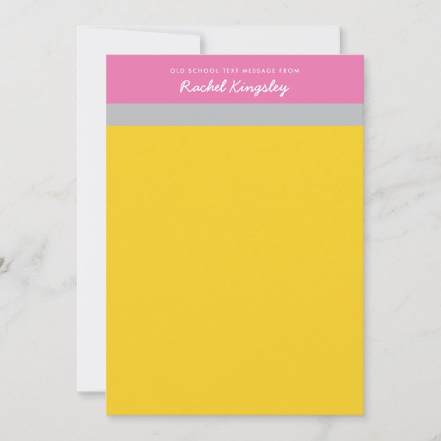 Textmeddelande för Pencil Notecard Old school Anteckningskort (Framsida)
