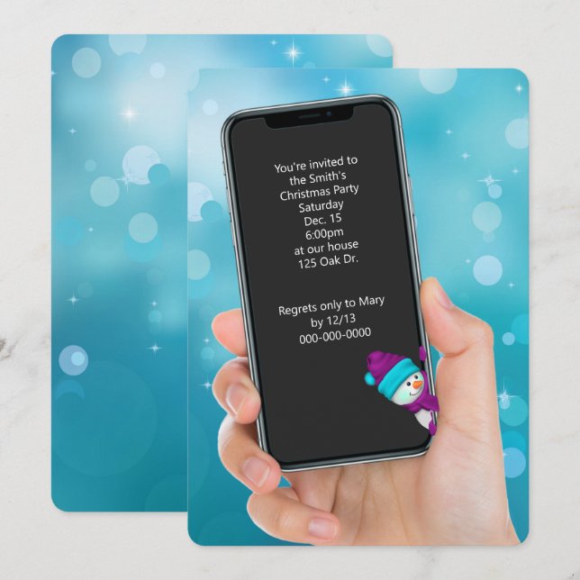 Textmeddelande från Party Inbjudningar (Fram/baksida)