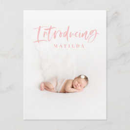 Textmeddelande om foto vid födsel av vattenfärgssk meddelande vykort