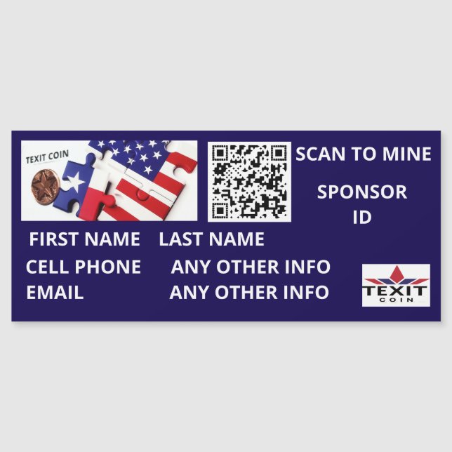 Textmynt - skanna till min QR-kodmagnet (Framsida)