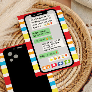 Textning av födelsedagsfestinbjudan, tonårspartaj inbjudningar
