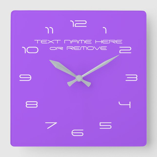 Textnummer i Färg-Personligen - modern Fyrkantig Klocka (Framsida)