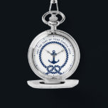 Textpåfyllnad för modern nautisk Anpassningsbar oc Armbandsur<br><div class="desc">Den här fickur i anpassningsbarna, som finns i guld eller silver, har en nautisk inspirerad ankardesign som omges av en elegant repmotiv, som fångar den tidlösa charmen av havets äventyr. Med den skarpa och klassiska layouten kan du anpassa designen med anpassningsbar, skapar den som en meningsfull keepé eller unik gåva....</div>
