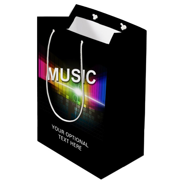 Textpresentsäck i anpassningsbarna Music Illustrat (Baksidan Vinklad)