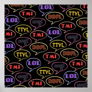 Textreringsförkortningar BrightStor design Poster