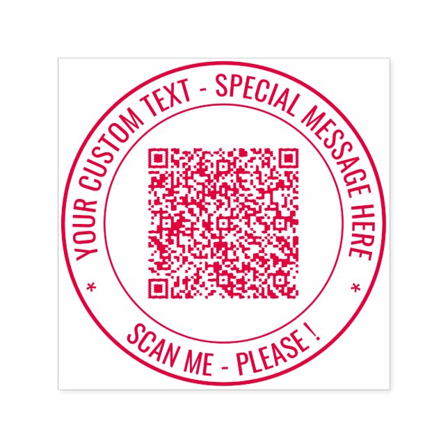 Textrundan Frimärke i Anpassningsbarna QR-kodsökni Självfärgande Stämpel (Design)
