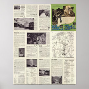 Textsida av den Yellowstone nationalparken Poster