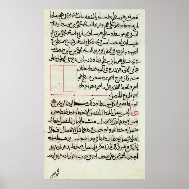 Textsida från en "Inslag, bok-geometri" Poster (Framsidan)