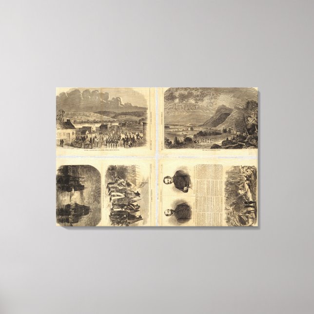 Textsida Karta i södra Stater Canvastryck (Framsida)