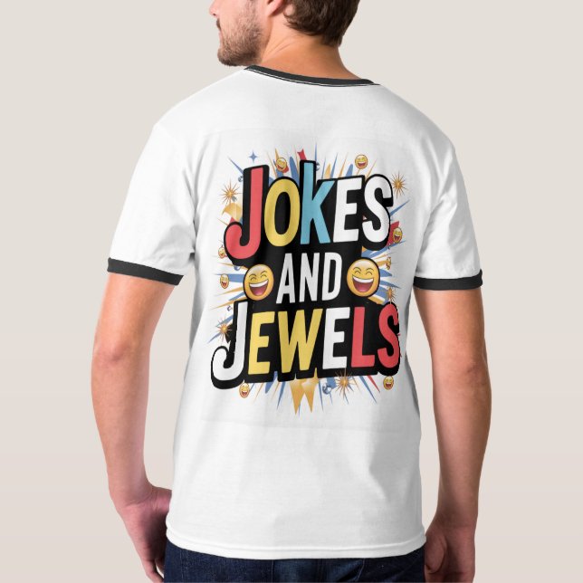 textskämt och judar i flera färg t shirt (Hel baksida)
