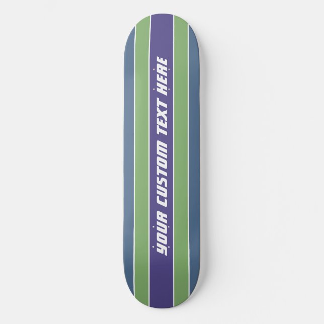 Textskateboard för anpassningsbar i rand Mönster Skateboard Bräda 19,5 Cm (Framsida)