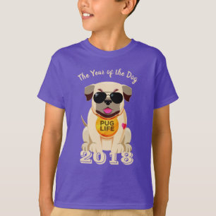 Textskjortor för Pug Life anpassningsbar & jacka Tee