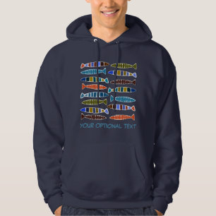 Textskjortor och jacka i Fiske Mönster anpassning Hoodie