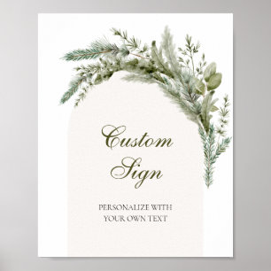 Texttecken för Anpassningsbar för vintergrön Elega Poster