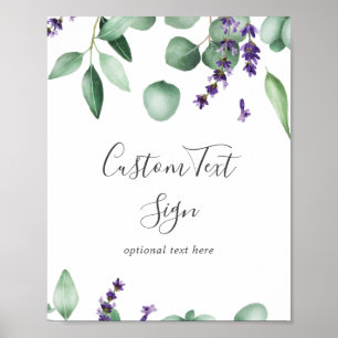 Texttecken för Rustic Lavender och Eucalyptus Anpa Poster