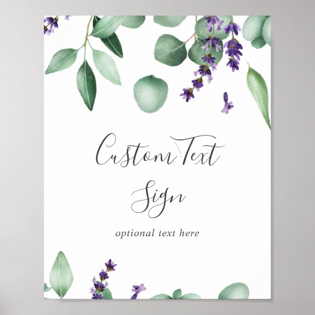 Texttecken för Rustic Lavender och Eucalyptus Anpa Poster (Framsidan)