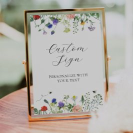 Texttecken för Wildblomme Fält och Bees Anpassning Poster