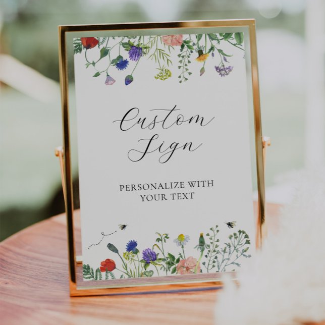 Texttecken för Wildblomme Fält och Bees Anpassning Poster (Skapare uppladdad)