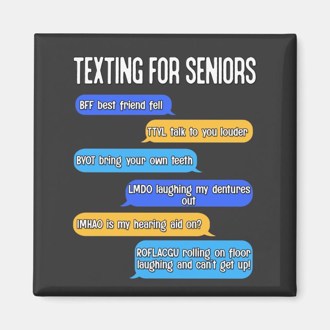 Texttext för Seniors Funny Pension-textkod Magnet (Framsidan)