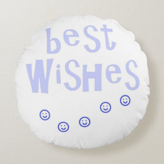 texttext på bästa önskemål rund kudde (Framsidan)